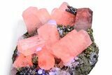 Columnar Calcite Crystals on Pyrite and Quartz - Fluorescent! #281681-4